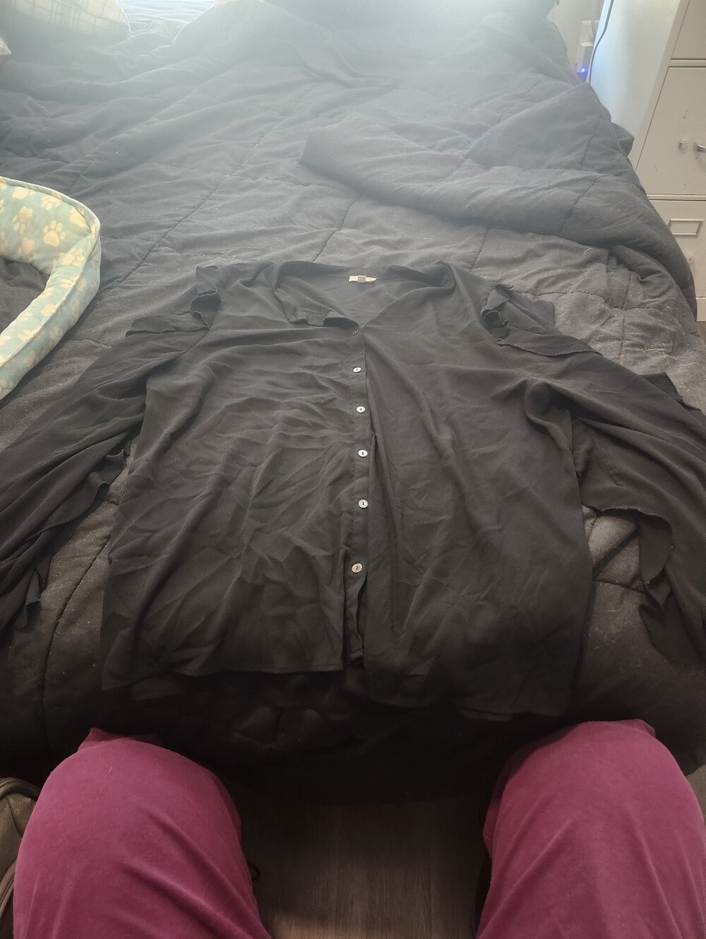 Boutique Oddy Black Button-up Boxy Oversized Shirt Size 3XL